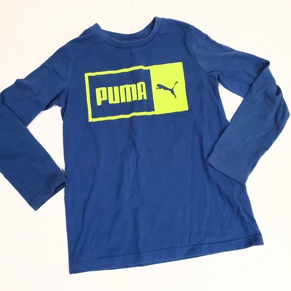 Puma Blue Long Sleeve Graphics Top Size S (8) - Picture 1 of 5